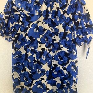 Floral Blue and Black Dress